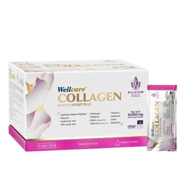 Wellcare Collagen Beauty Boost Plus 10.000 Mg Karpuz Aromalı 30 Saşe ürün görseli 1