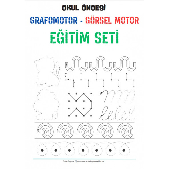 Okul Öncesi Grafomotor  Görsel Motor Eğitim Seti - Resim 2