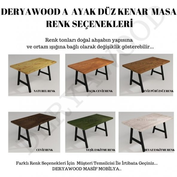 Deryawood Masif Ahşap Agena Mutfak Masası 70*180*76 Cm ürün görseli 1