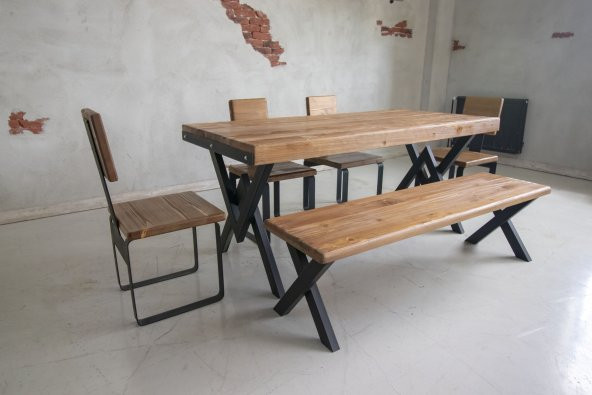 Deryawood Masif Ağaç Yemek Masası 85*210*76 Cm ürün görseli 1