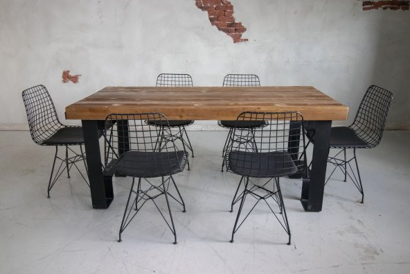 Deryawood Masif Ahşap Yemek Masası 220*85 Cm ürün görseli 1