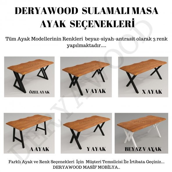Deryawood Masif Ahşap Atair Sulamalı Mutfak Masası 85*140*76cm ürün görseli 1