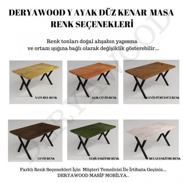 Deryawood Masif Ahşap Anteres Mutfak Masası 70*100*76 Cm ürün görseli 1