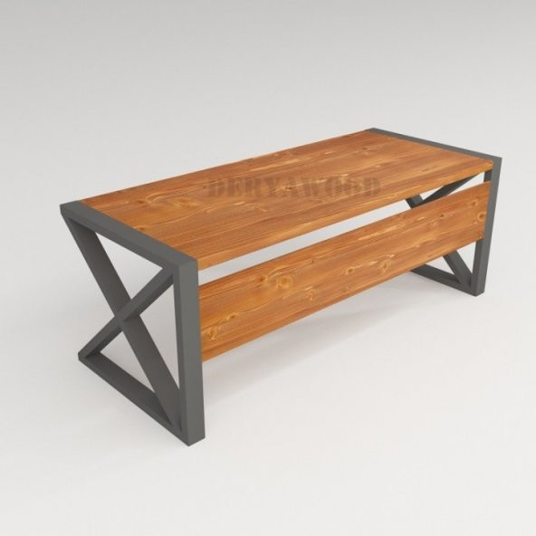 Silver Ahşap Çalışma Masası 180x85x76 Cm-ön Ahşap-antrasit Renk Ayak ürün görseli 1