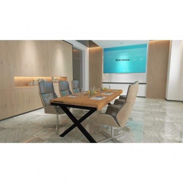 Deryawood Masif Ahşap Sirius Toplantı Masası 110*280*76 Cm ürün görseli 1