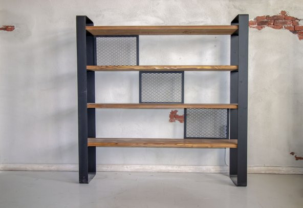 Deryawood Masif Ahşap Ofis Kitaplık 140*30*180 Cm ürün görseli 1