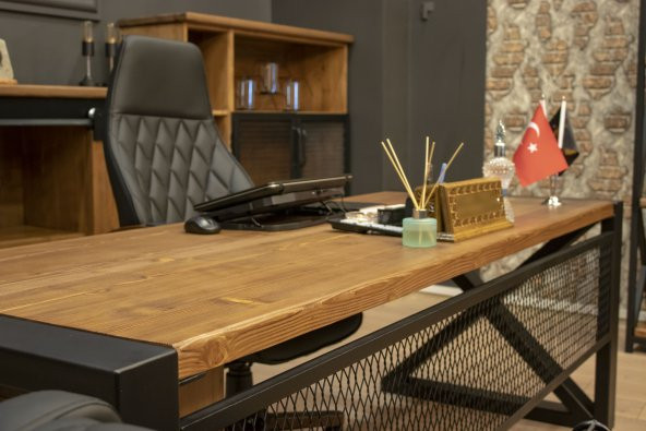 Masif Ahşap Çalışma Masası 180cm X 85cm ürün görseli 1