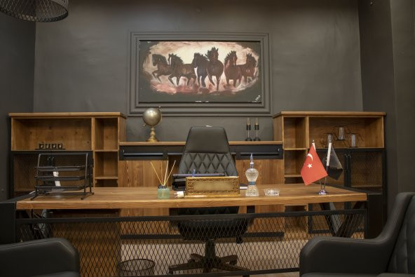Masif Ahşap Çalışma Masası 220cm X 85cm - Resim 4