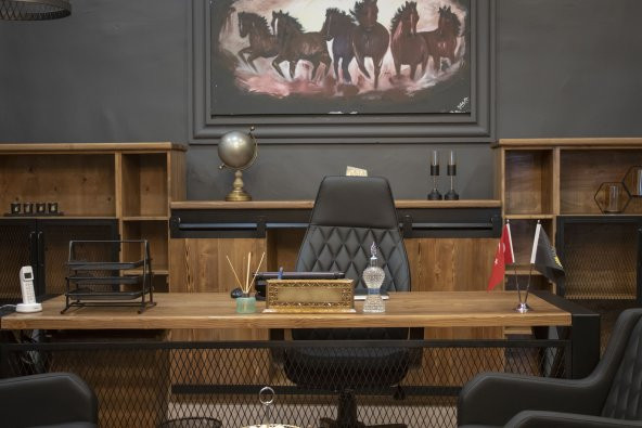Masif Ahşap Çalışma Masası 180cm X 85cm - Resim 6