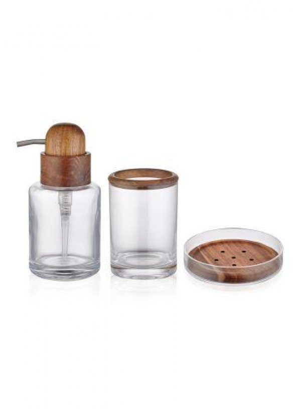 THE MİA WOODY BANYO SETİ 3 PARÇA ürün görseli 1