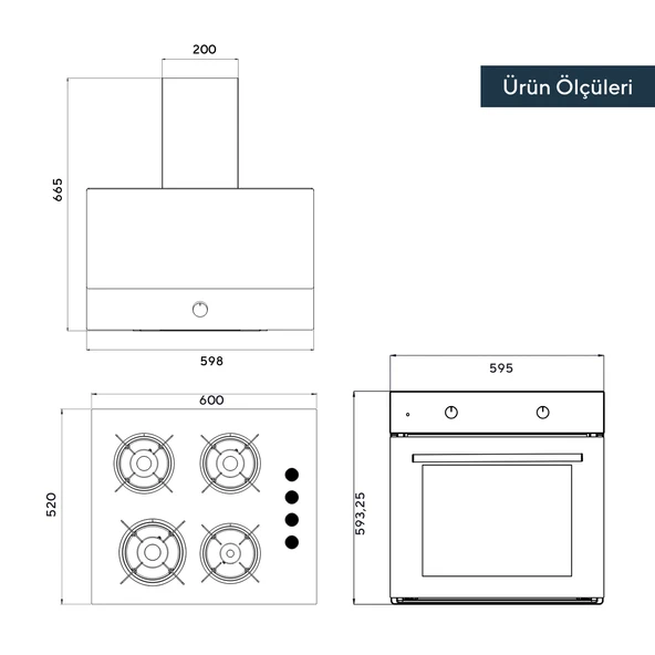 Black Still Button 3Lü Ankastre Set - Resim 5