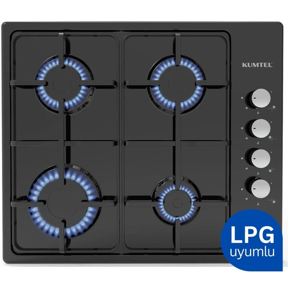 KUMTEL Emaye Set Üstü Siyah Ocak (KO-420F) (LPG) ürün görseli 1