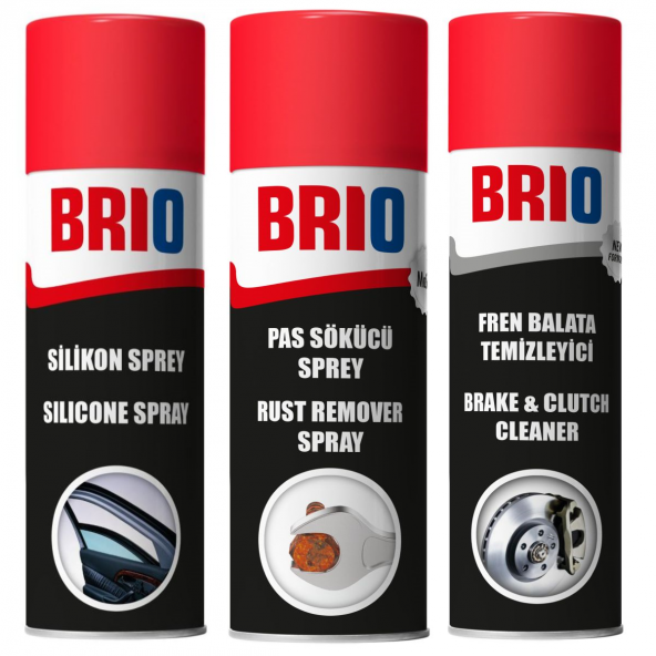 Brio Güçlü Pas Sökücü + Silikon Sprey + Fren Balata Temizleyici ürün görseli 1