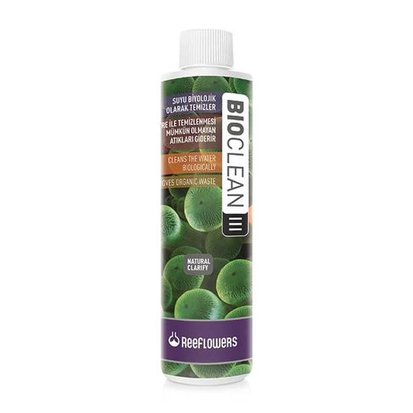 Reeflowers BioClean III 85 ml. Skt:06/2026 Su Temizleyici Tatlı ve Tuzlu akvaryumları için Suyu Biyolojik Olarak Temizler ürün görseli 1