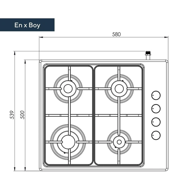 Kumtel KO 420F Inox Doğalgazlı Set Üstü Ocak - Resim 4