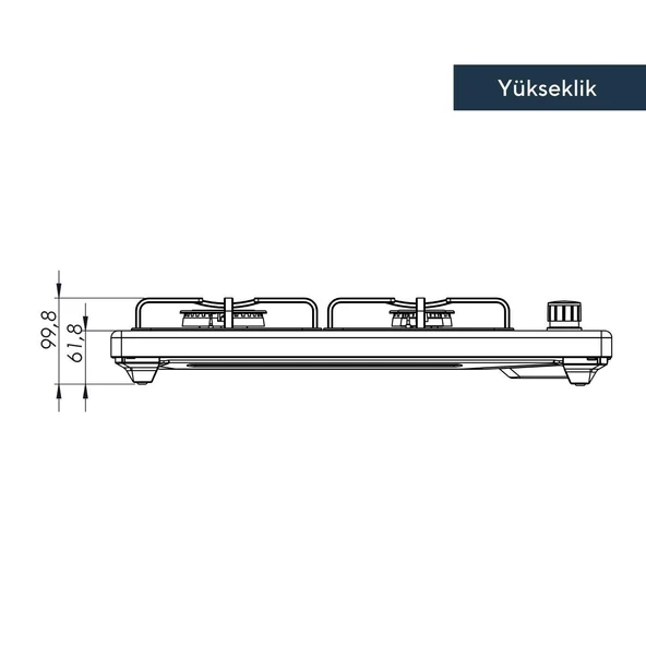 Kumtel KO 420F Inox Doğalgazlı Set Üstü Ocak - Resim 5