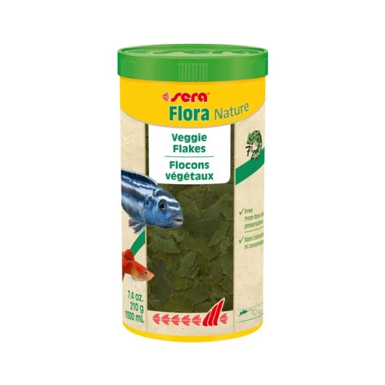 Sera Flora Nature 1000 ml  210 g Skt: 11/2027 Orjinal Kutusunda Bitkisel Pul Balık Yemi ürün görseli 1