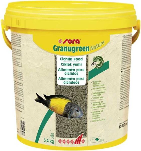 Sera Cichlid Malawi Granules (Granugreen) 250 gr Nature Bitkisel Skt :11/2028  Orjinal Kovadan Bölme ürün görseli 1