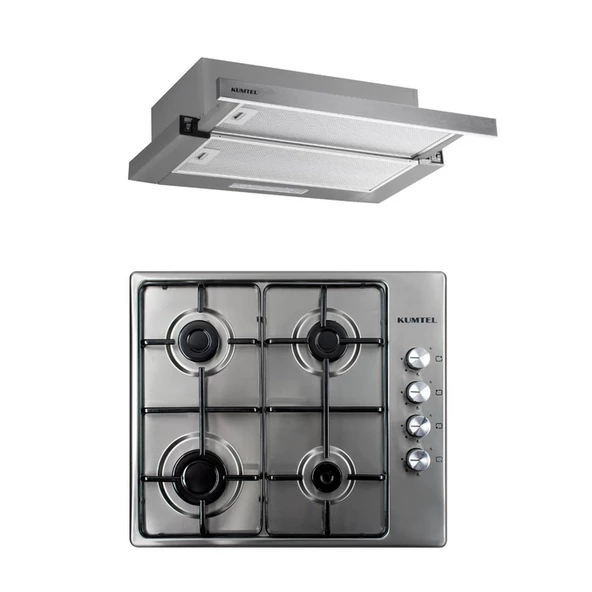 KUMTEL Inox Setüstü  2 li Set  (Ocak-Aspiratör) ürün görseli 1