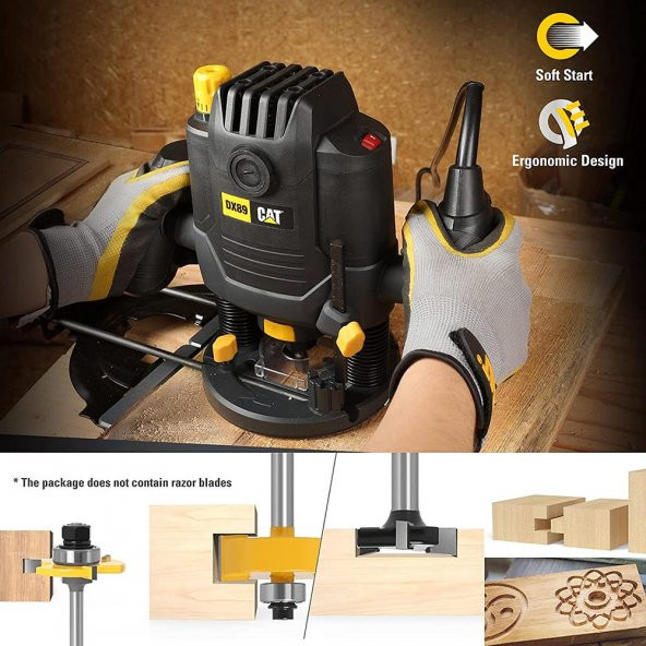 CAT DX89 2100Watt 12mm Profesyonel El Frezesi - Resim 8