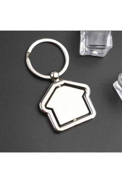 Ev Şeklinde Metal Anahtarlık Iç Kısmı 360 Derece Dönen Evli Anahtarlık -834 Metal ürün görseli 1