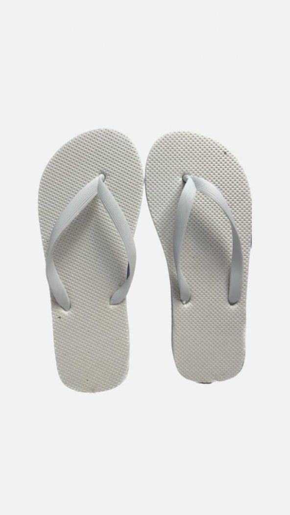 10 Adet Parmak Arası Beyaz Erkek Terlik Eva Taban 14 mm  Flip Flop 44 Numara ürün görseli 1