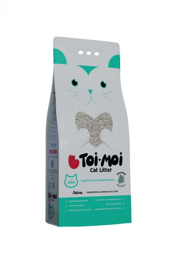 Toi Moi Natura Grey Kokusuz Kedi Kumu 10 Kg ürün görseli 1