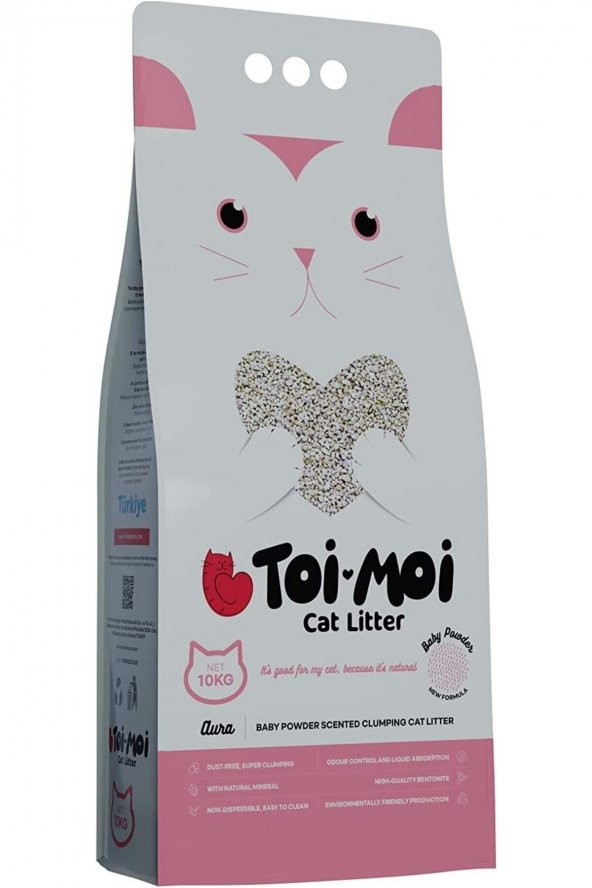 Bebek Pudrası Kokulu Kedi Kumu 10 KG - Toi Moi Sodyum Bentonit ürün görseli 1