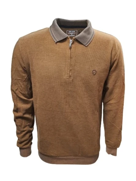 Rey Polo R01253 Erkek Basic Selanik Polo Yaka Sweatshirt - Resim 3