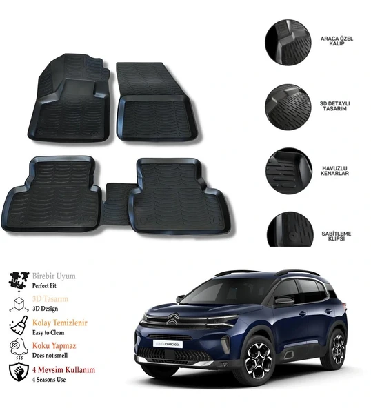 Citroen C5 Aırcross 2022 3D Havuzlu Paspas OTL ürün görseli 1