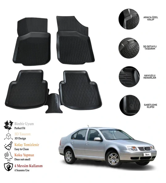 Vw Bora 2000 3D Havuzlu Paspas OTL ürün görseli 1