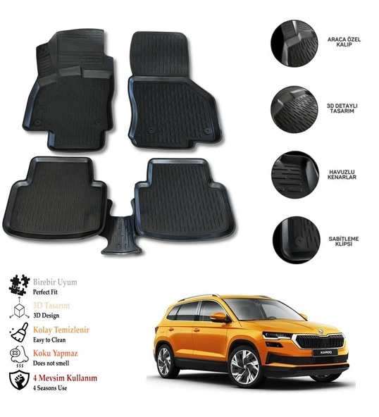 Skoda Karoq 2019 3D Havuzlu Paspas OTL ürün görseli 1