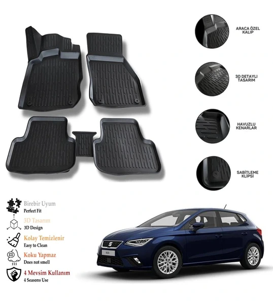 Seat Ibıza 2025 3D Havuzlu Paspas OTL ürün görseli 1