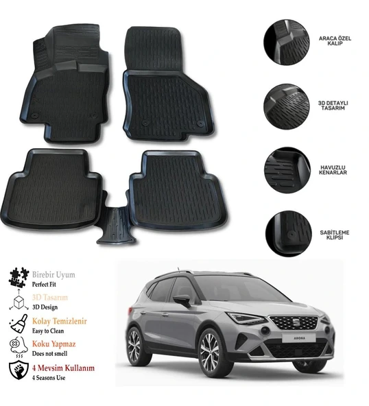 Seat Arona 2023 3D Havuzlu Paspas OTL ürün görseli 1
