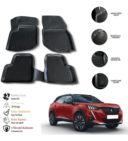 Peugeot 2008 2023 3D Havuzlu Paspas OTL ürün görseli 1