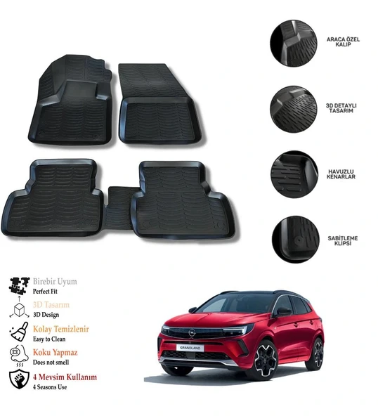 Opel Grandland X 2019 3D Havuzlu Paspas OTL ürün görseli 1