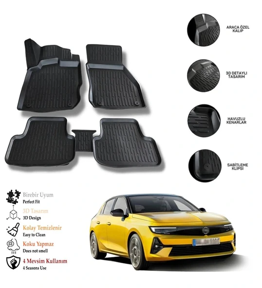 Opel Astra L 2026 3D Havuzlu Paspas OTL ürün görseli 1