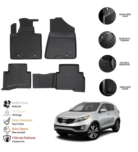 Kıa Sportage 2011 3D Havuzlu Paspas OTL ürün görseli 1