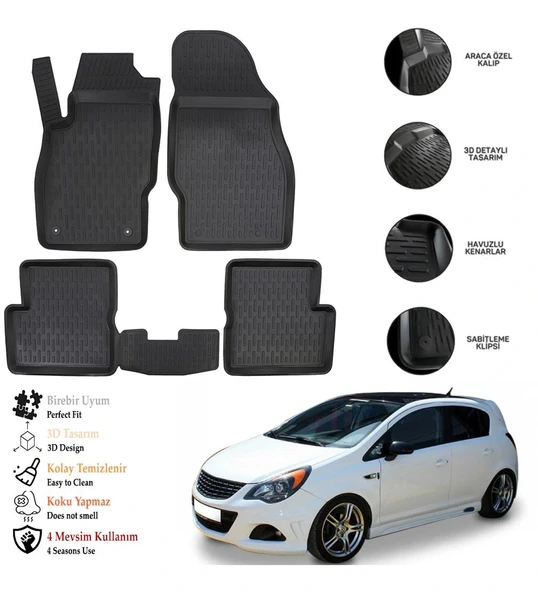 Opel Corsa D 2012 3D Havuzlu Paspas OTL ürün görseli 1