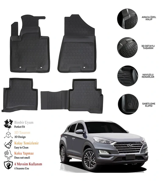 Hyundaı Tucson 2016 3D Havuzlu Paspas OTL ürün görseli 1