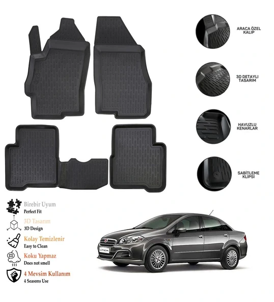 Fiat Linea 2011 3D Havuzlu Paspas OTL ürün görseli 1