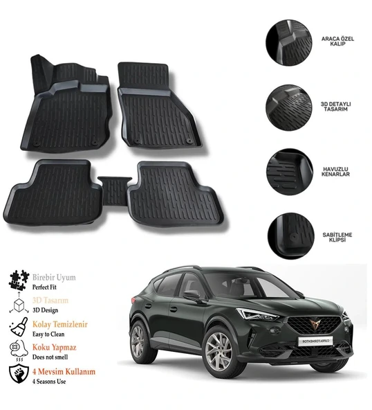 Cupra Formentor 2023 3D Havuzlu Paspas OTL ürün görseli 1