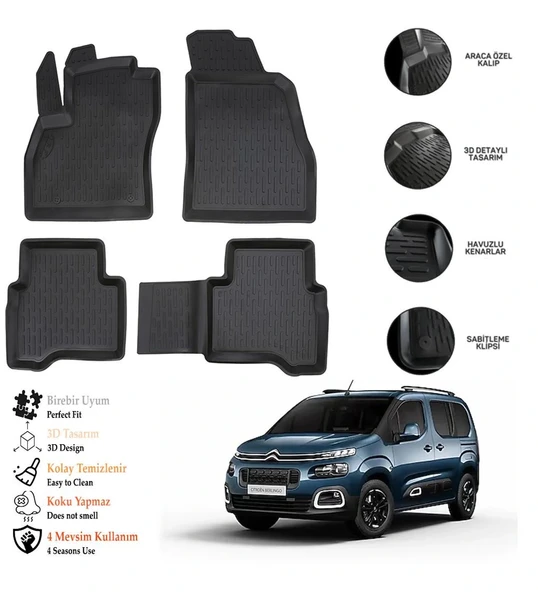 Citroen Nemo 2008 3D Havuzlu Paspas OTL ürün görseli 1