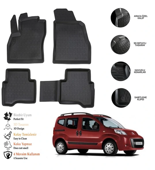 Citroen C3 Aircross 2024 3D Havuzlu Paspas OTL ürün görseli 1