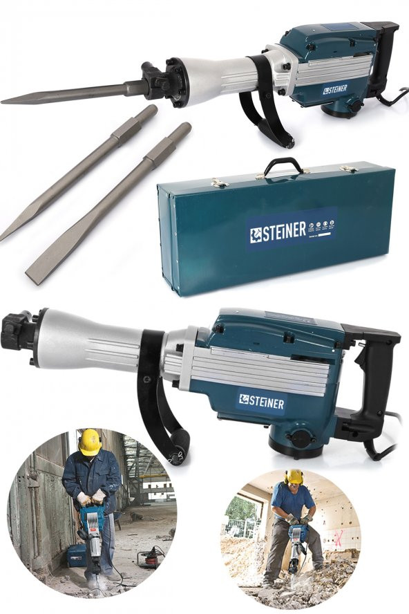 STEİNER Alman Profesyonel 5200 Watt Elektrikli 16 Kg 58 Joule Kırıcı Delici Hilti 65Mm + Kesici ve Kırıcı Uç ürün görseli 1
