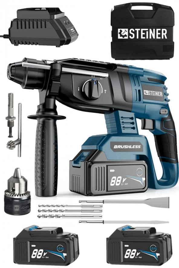STEİNER Germany Technology 88 V 5 Ah Kömürsüz Motorlu Çift Akülü Kırıcı Delici Hilti Darbeli Matkap ürün görseli 1