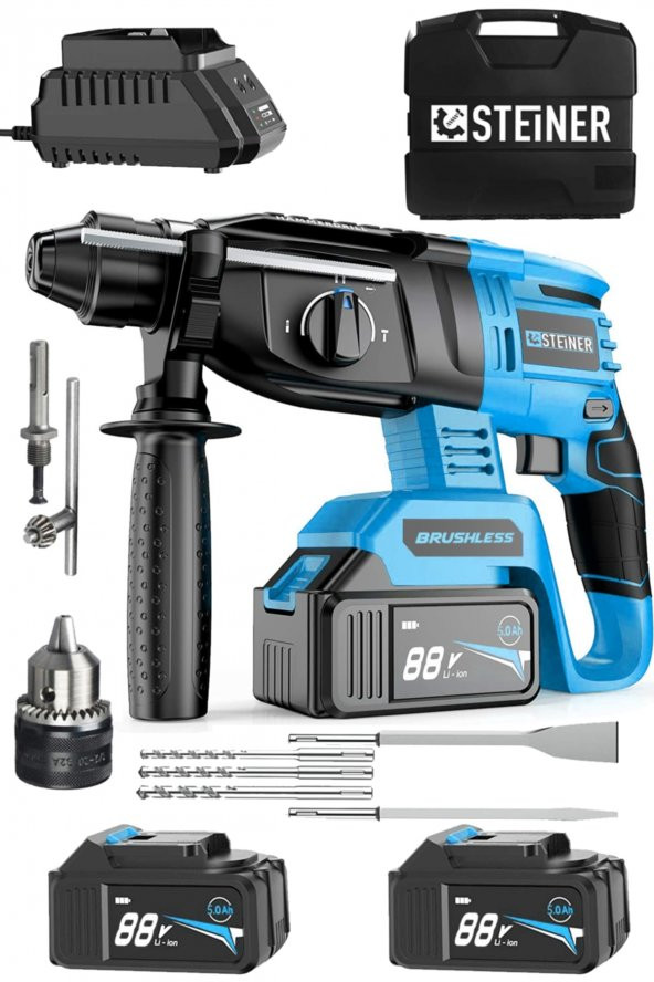 STEİNER Germany Technology 88 V 5 Ah Kömürsüz Motorlu Çift Akülü Kırıcı Delici Hilti Darbeli Matkap ürün görseli 1