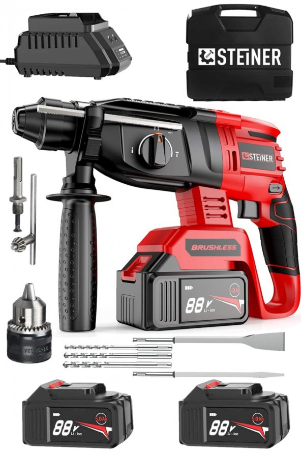 STEİNER Germany Technology 88 V 5 Ah Kömürsüz Motorlu Çift Akülü Kırıcı Delici Hilti Darbeli Matkap ürün görseli 1