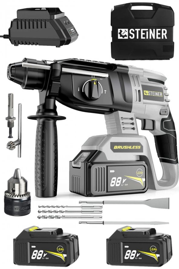 STEİNER Germany Technology 88 V 5 Ah Kömürsüz Motorlu Çift Akülü Kırıcı Delici Hilti Darbeli Matkap ürün görseli 1