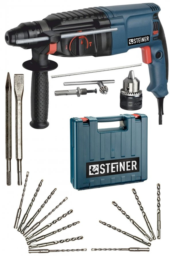 STEİNER Germany Technology 3000 Watt Darbeli Matkap 5 Joule Kırıcı Delici Hilti + 1 Mandren + 15 Uç ürün görseli 1